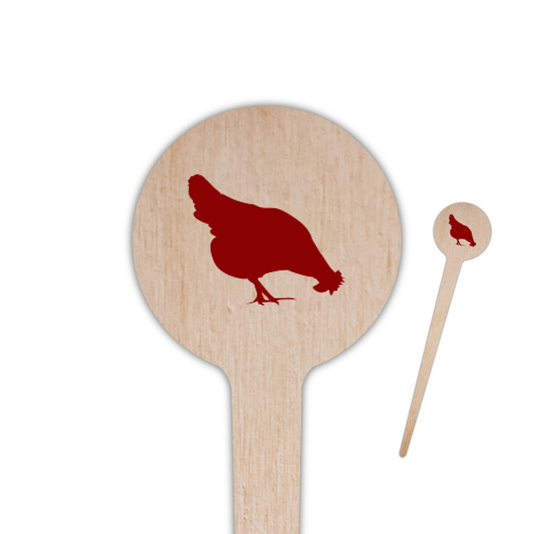 Custom Farm Quotes 4" Round Wooden Food Picks - Single Sided