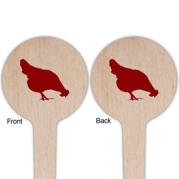 Farm Quotes Wooden 4" Food Pick - Round - Double Sided - Front & Back
