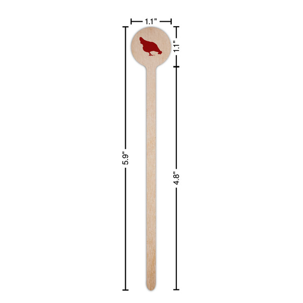 Farm Quotes Wooden 6" Stir Stick - Round - Dimensions