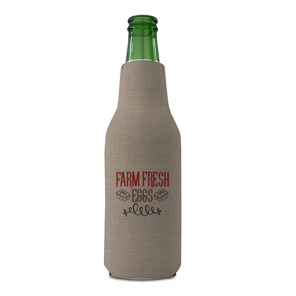 Farm Quotes Zipper Bottle Cooler - FRONT (bottle)