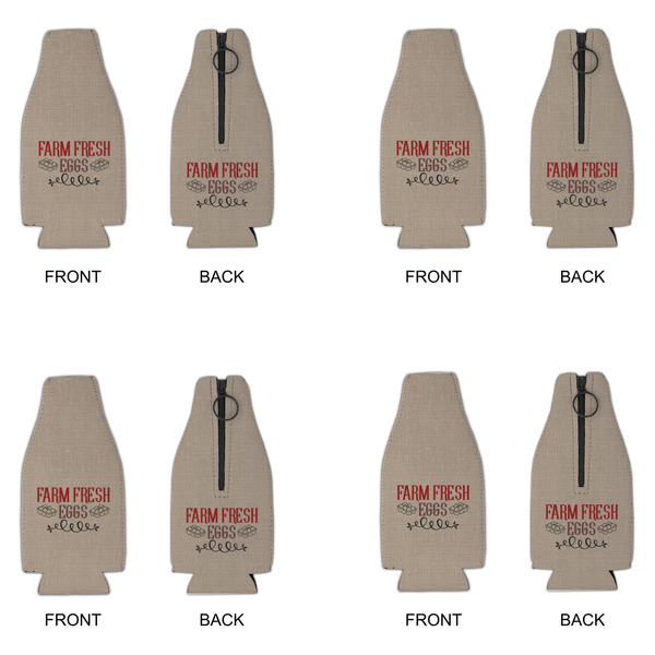 Farm Quotes Zipper Bottle Cooler - Set of 4 - APPROVAL