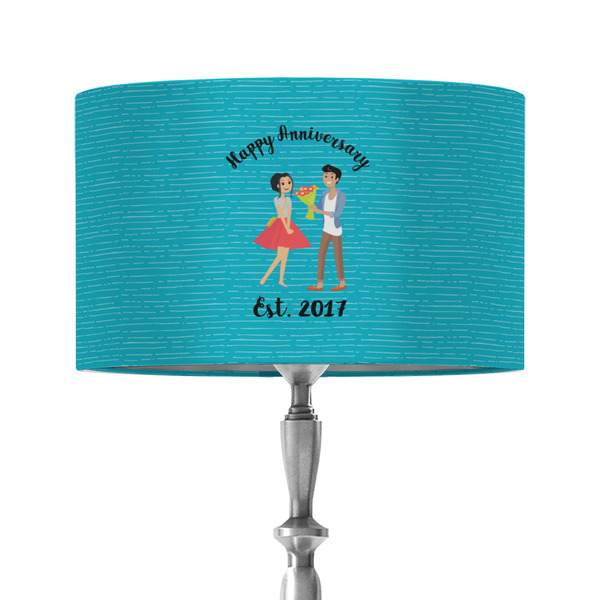 Custom Happy Anniversary 12" Drum Lamp Shade - Fabric (Personalized)