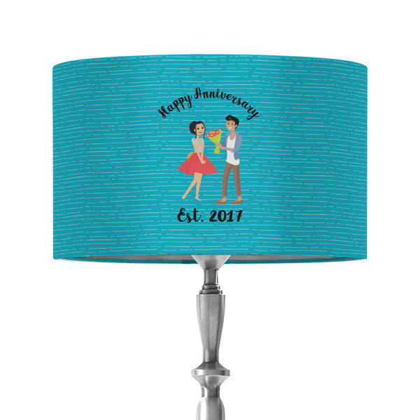 Custom Happy Anniversary 12" Drum Lamp Shade - Fabric (Personalized)