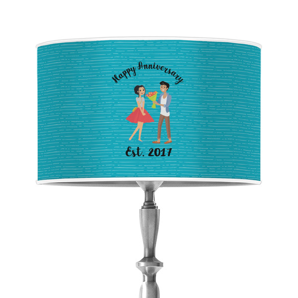 Custom Happy Anniversary 12" Drum Lamp Shade - Poly-film (Personalized)