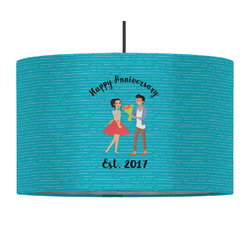 Happy Anniversary 12" Drum Pendant Lamp - Fabric (Personalized)