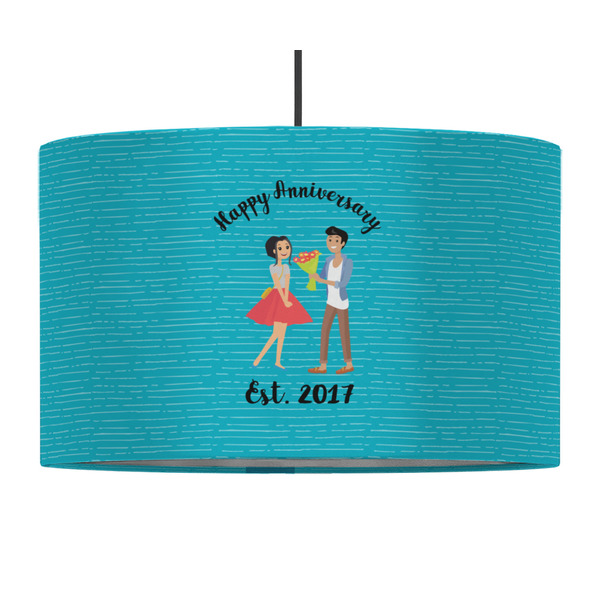 Happy Anniversary 12" Drum Lampshade - PENDANT (Fabric)