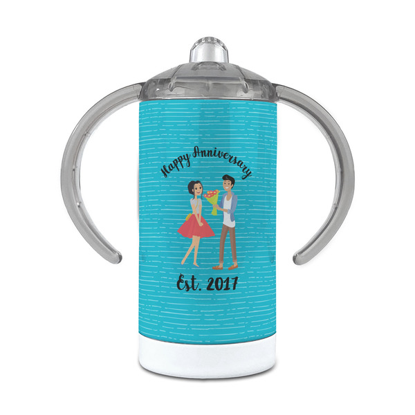 Custom Happy Anniversary 12 oz Stainless Steel Sippy Cup (Personalized)