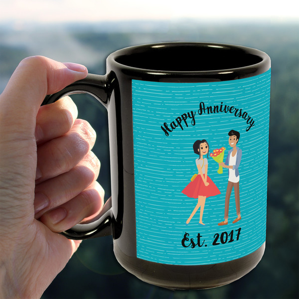 Happy Anniversary 15oz. Black Mug - LIFESTYLE