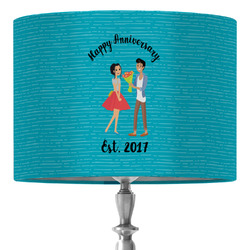 Happy Anniversary 16" Drum Lamp Shade - Fabric (Personalized)