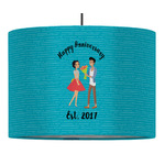 Happy Anniversary 16" Drum Pendant Lamp - Fabric (Personalized)