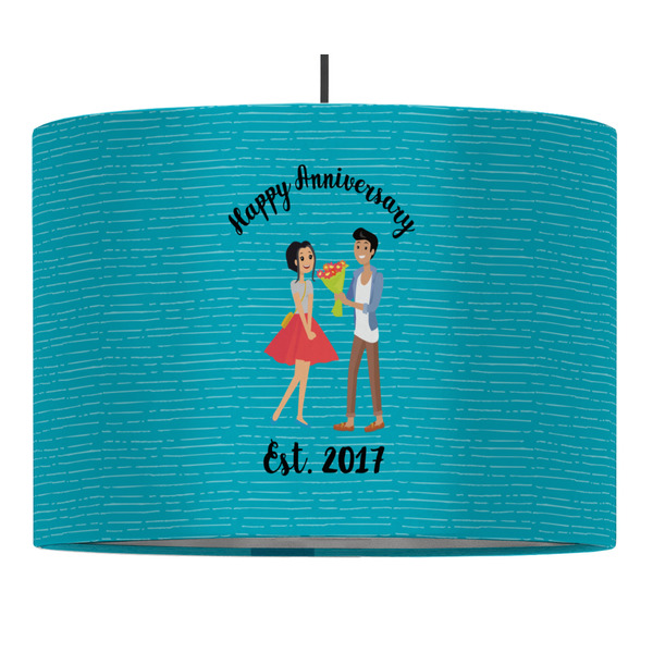 Happy Anniversary 16" Drum Lampshade - PENDANT (Fabric)