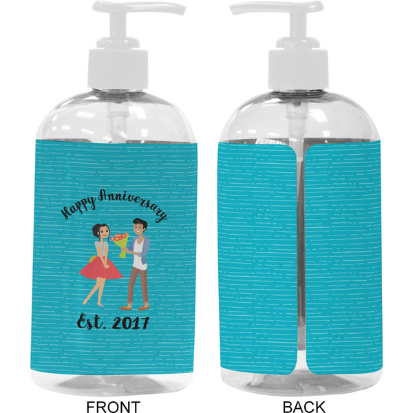 Happy Anniversary 16 oz Plastic Liquid Dispenser- Approval- White