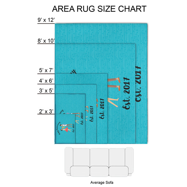 Happy Anniversary 2'x3' Indoor Area Rugs - Size Chart