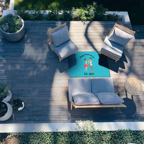 Happy Anniversary 3'x5' Patio Rug - In Context