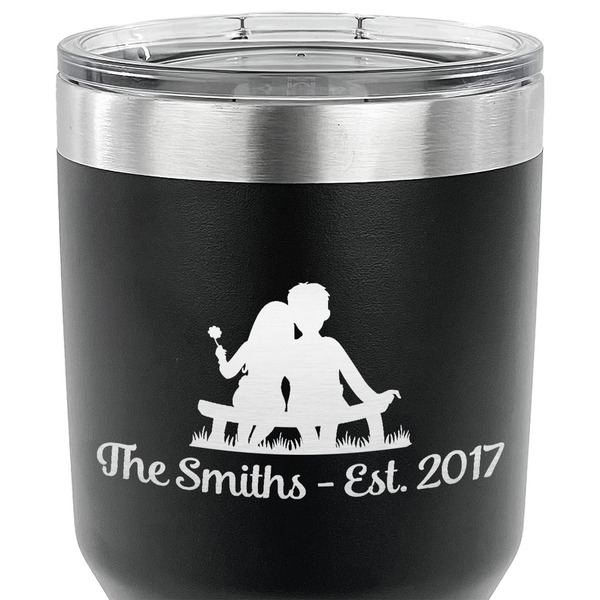 Happy Anniversary 30 oz Stainless Steel Ringneck Tumbler - Black - CLOSE UP