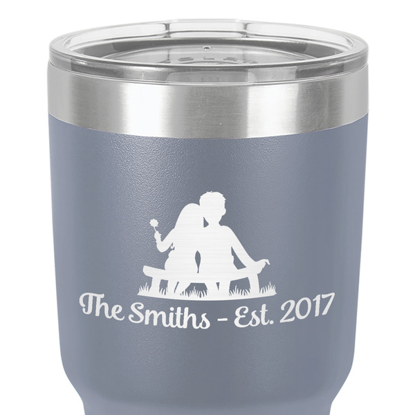 Happy Anniversary 30 oz Stainless Steel Ringneck Tumbler - Grey - Close Up