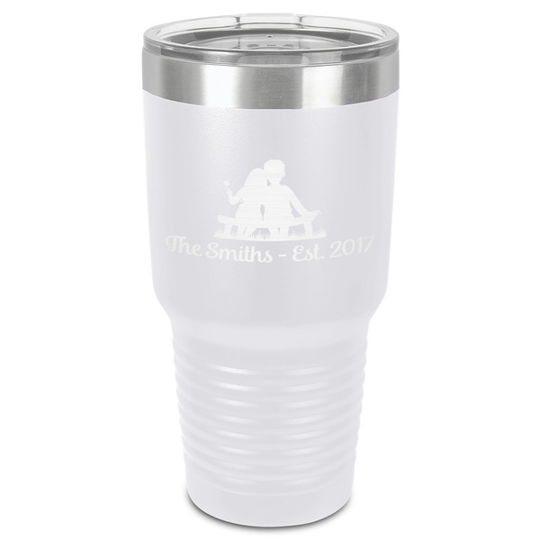 Happy Anniversary 30 oz Stainless Steel Ringneck Tumbler - White - Front