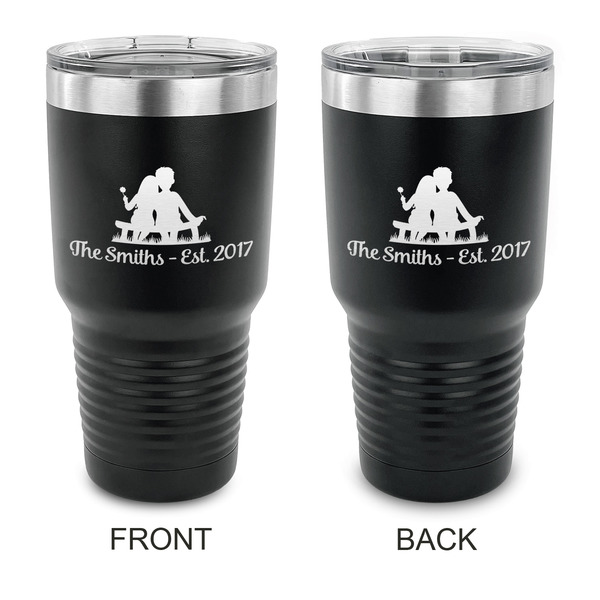 Custom Happy Anniversary 30 oz Stainless Steel Tumbler - Black - Double Sided (Personalized)