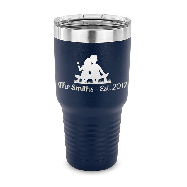 Custom Happy Anniversary 30 oz Stainless Steel Tumbler - Navy - Single Sided (Personalized)