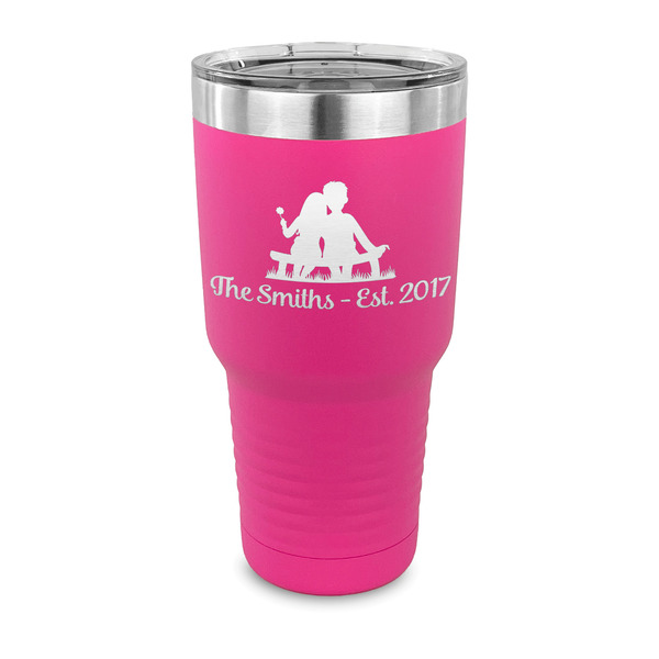 Custom Happy Anniversary 30 oz Stainless Steel Tumbler - Pink - Single Sided (Personalized)