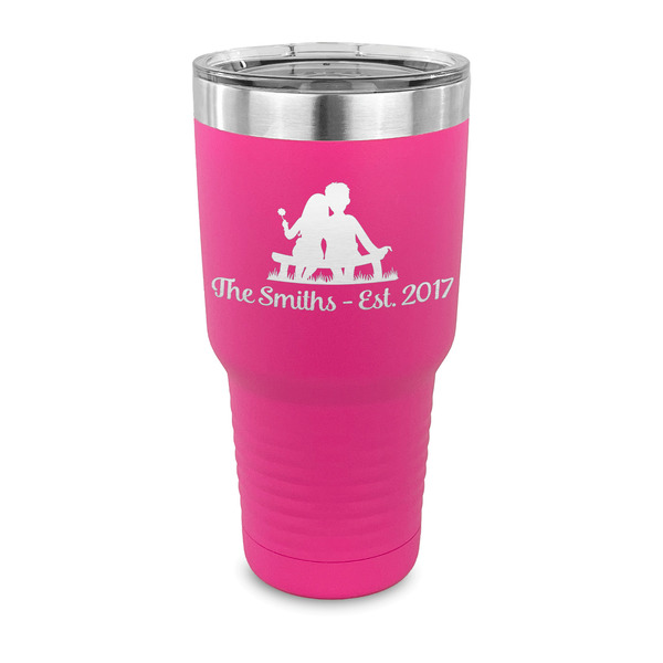 Happy Anniversary 30 oz Stainless Steel Ringneck Tumblers - Pink - FRONT