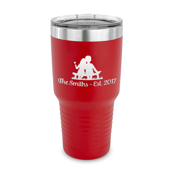 Happy Anniversary 30 oz Stainless Steel Ringneck Tumblers - Red - FRONT