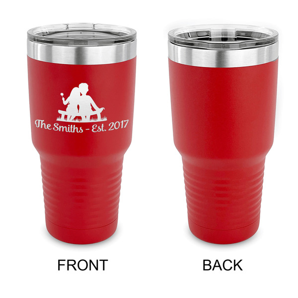 Happy Anniversary 30 oz Stainless Steel Ringneck Tumblers - Red - Single Sided - APPROVAL