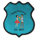 Happy Anniversary Iron On Shield Patch C w/ Couple's Names