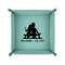 Happy Anniversary 6" x 6" Teal Leatherette Snap Up Tray - FOLDED UP