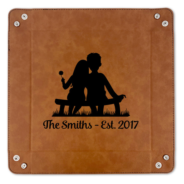 Happy Anniversary 9" x 9" Leatherette Snap Up Tray - APPROVAL (FLAT)