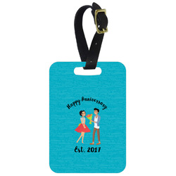 Happy Anniversary Metal Luggage Tag w/ Couple's Names