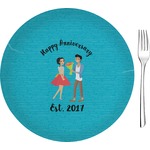 Happy Anniversary 8" Glass Appetizer / Dessert Plates - Single or Set (Personalized)