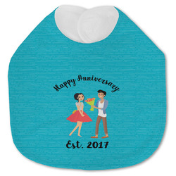 Happy Anniversary Jersey Knit Baby Bib w/ Couple's Names