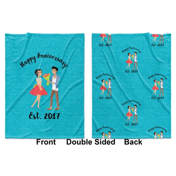 Happy Anniversary Baby Blanket (Double Sided - Printed Front and Back)
