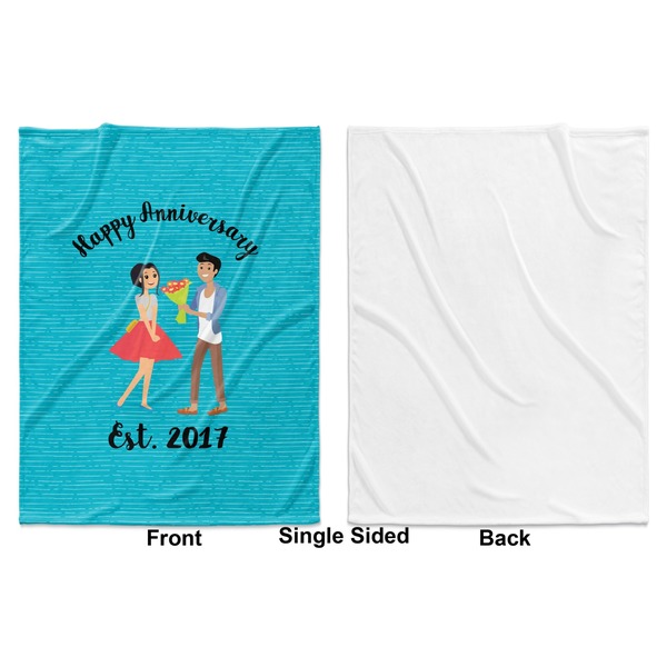 Happy Anniversary Baby Blanket (Single Sided - Printed Front, White Back)