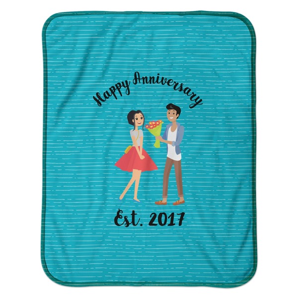 Happy Anniversary Baby Sherpa Blanket - Flat
