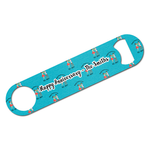 Custom Happy Anniversary Bar Bottle Opener w/ Couple's Names