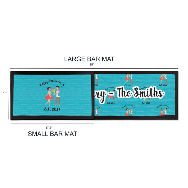 Happy Anniversary Bar Mats - Sizing Chart