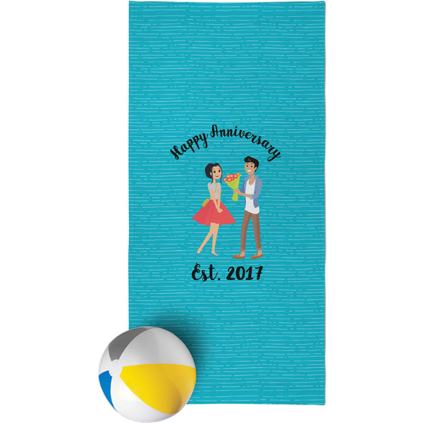 Custom Happy Anniversary Beach Towel (Personalized)