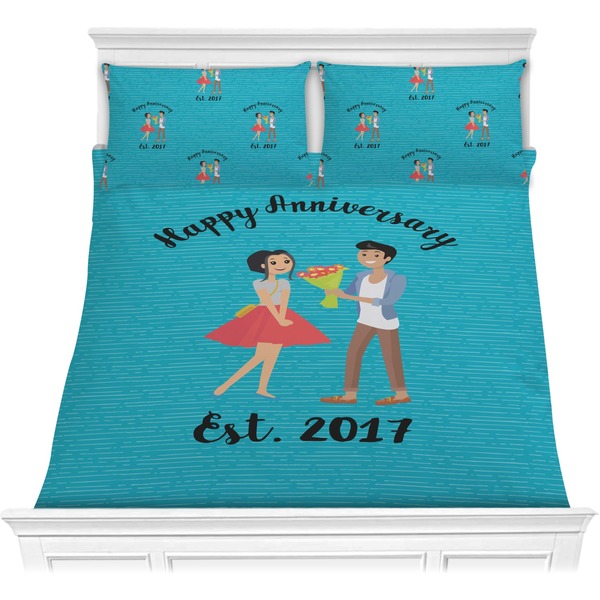 Custom Happy Anniversary Comforter Set - Full / Queen (Personalized)
