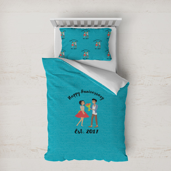 Custom Happy Anniversary Duvet Cover Set - Twin XL (Personalized)