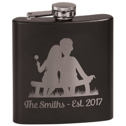 Happy Anniversary Black Flask Set (Personalized)