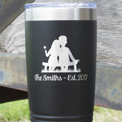 Happy Anniversary 20 oz Stainless Steel Tumbler - Black - Single Sided (Personalized)