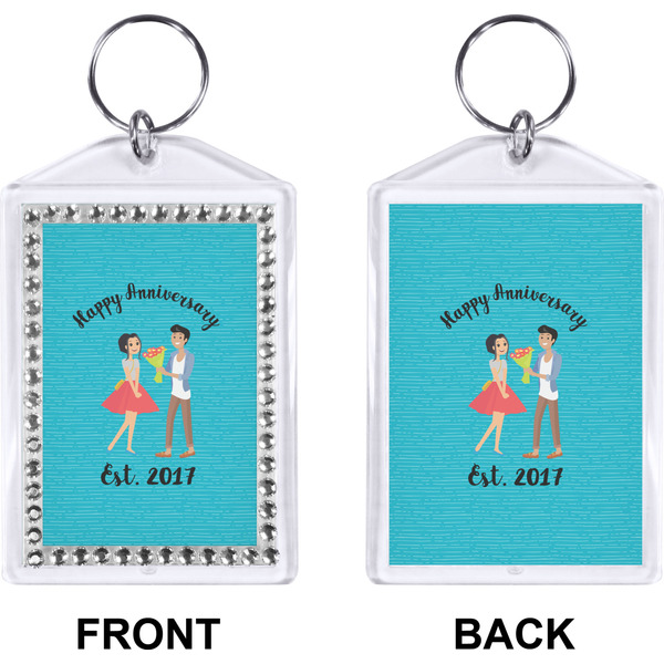 Happy Anniversary Bling Keychain (Front + Back)
