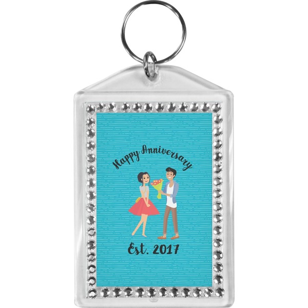 Custom Happy Anniversary Bling Keychain (Personalized)
