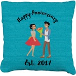Happy Anniversary Faux-Linen Throw Pillow 20" (Personalized)
