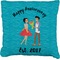 Happy Anniversary Burlap Pillow 24"