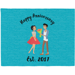 Happy Anniversary Woven Fabric Placemat - Twill w/ Couple's Names