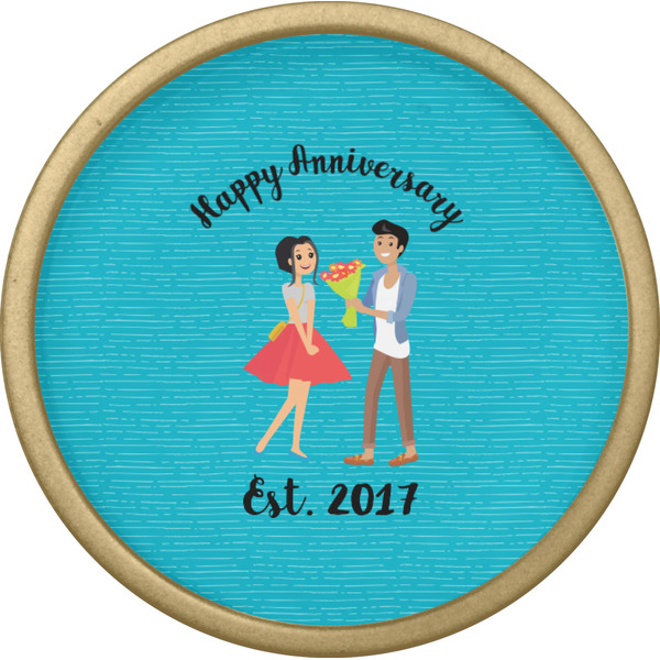 Happy Anniversary Cabinet Knob - Gold - Front