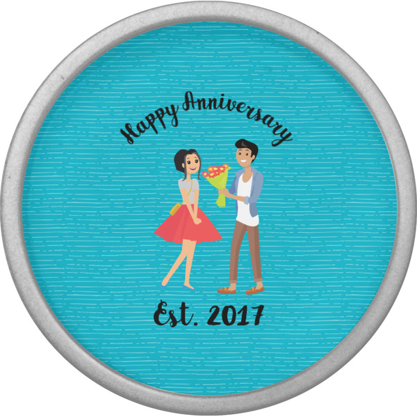 Happy Anniversary Cabinet Knob - Nickel - Front